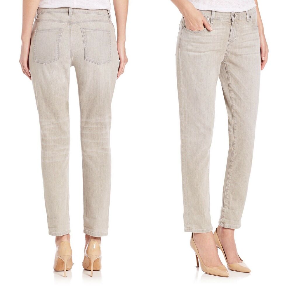 Eileen Fisher Stretch Organic Cotton Boyfriend Jeans Vintage Grey